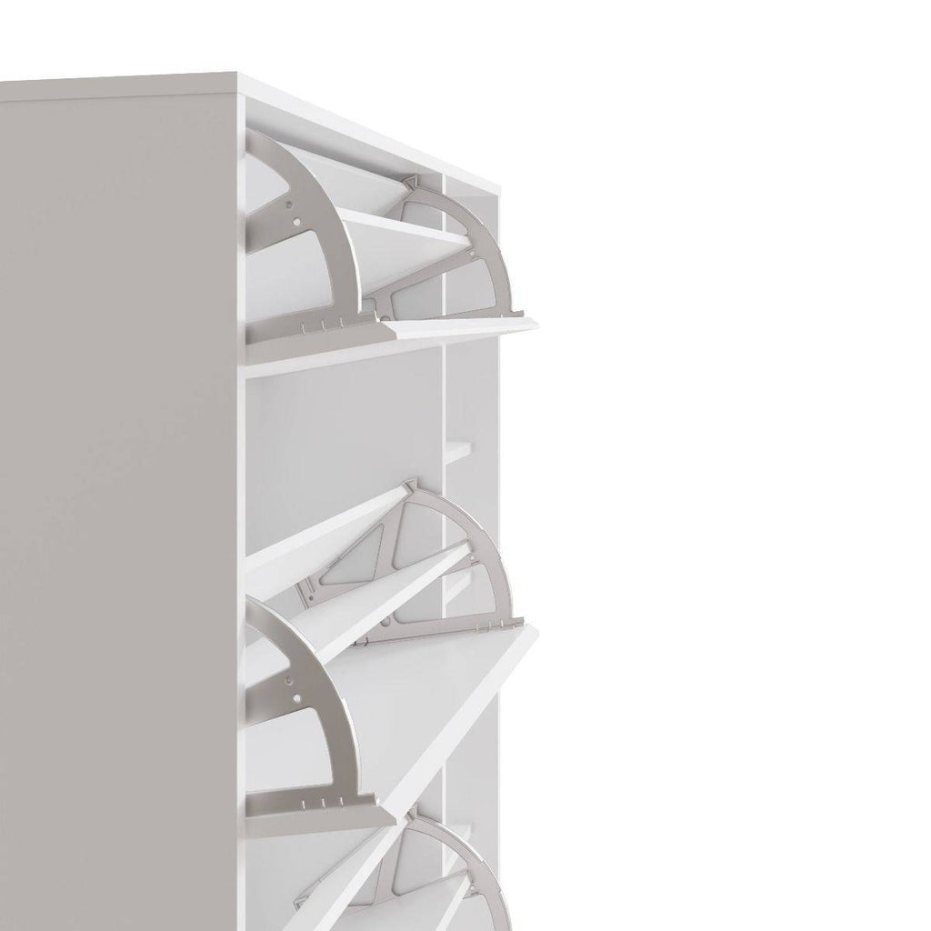Monaco 3 Drawer Shoe Cabinet in White - Price Crash Furniture