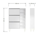 Monaco 3 Drawer Shoe Cabinet in White - Price Crash Furniture