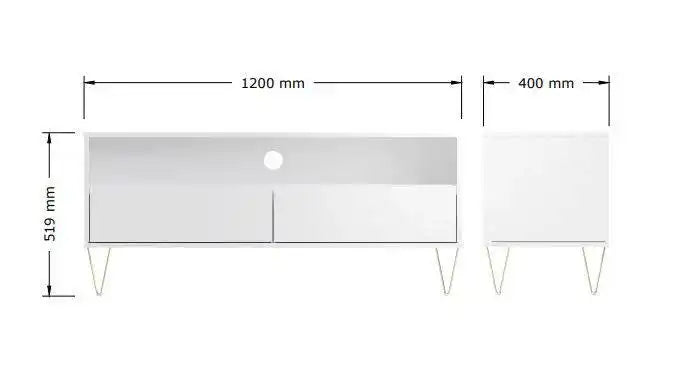 Monaco TV Cabinet with 2 Drawers in White - Price Crash Furniture