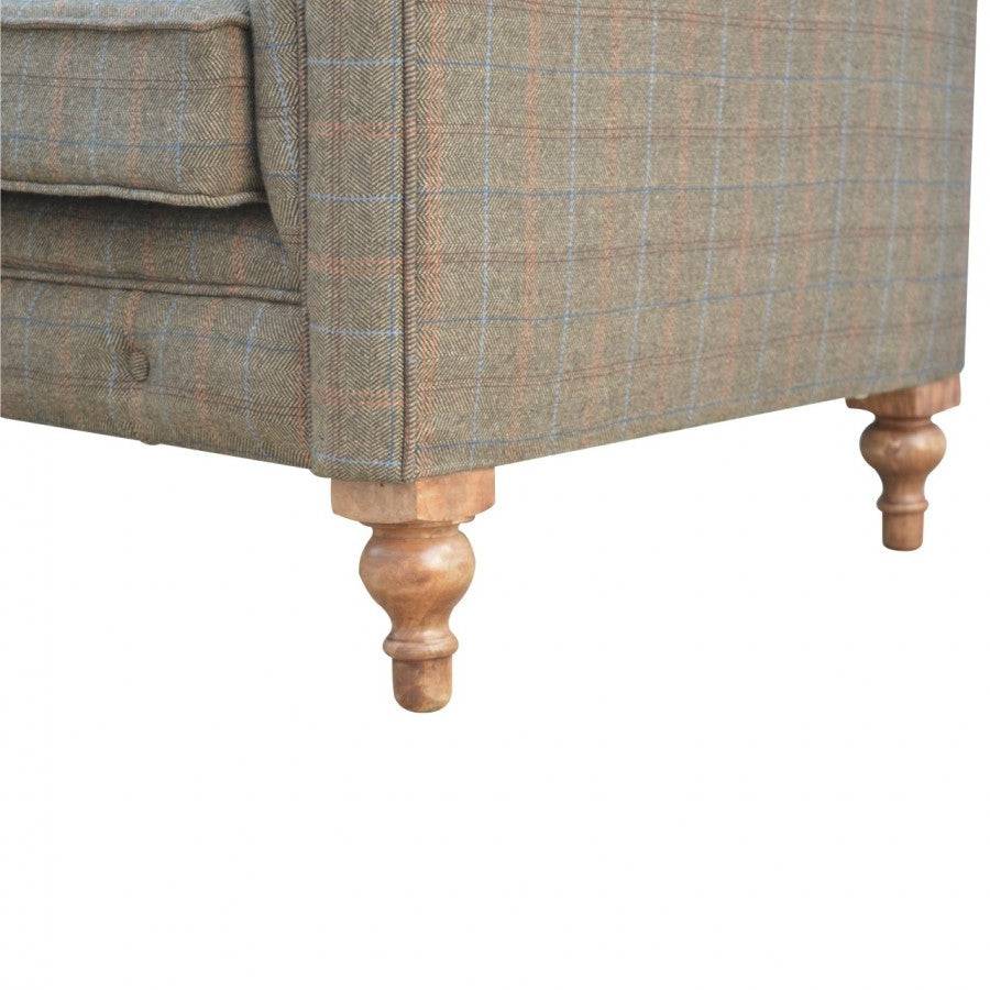 Multi Tweed 3 Seater Chesterfield Sofa - Price Crash Furniture