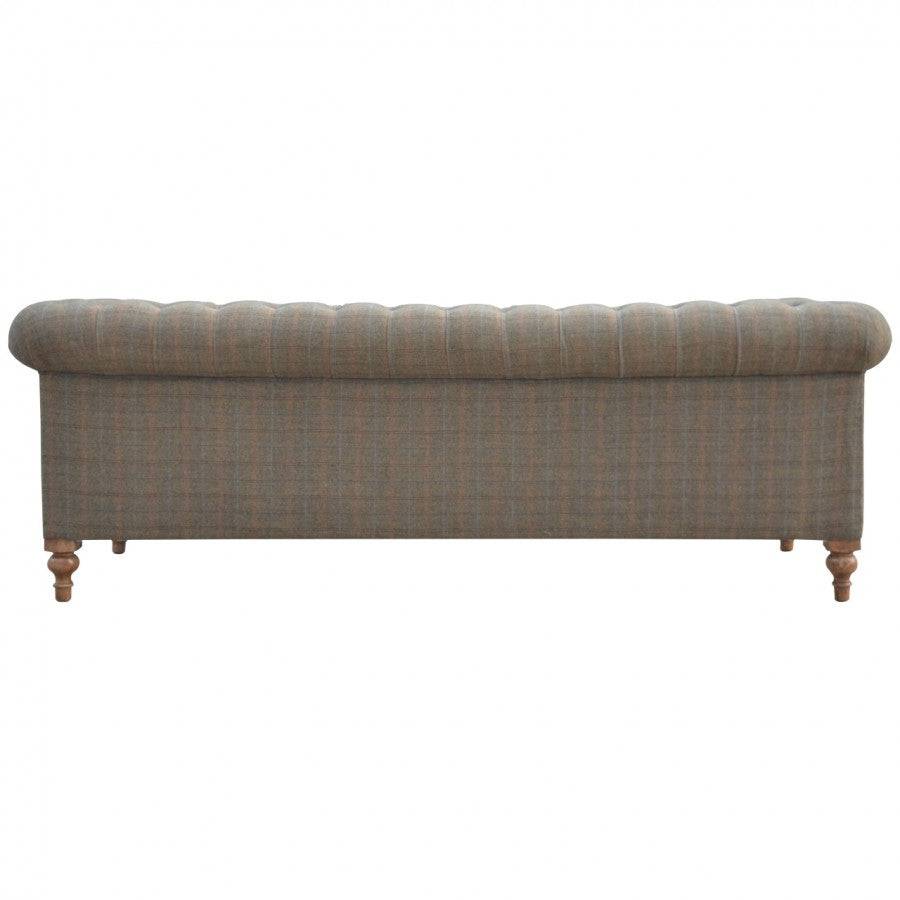 Multi Tweed 3 Seater Chesterfield Sofa - Price Crash Furniture