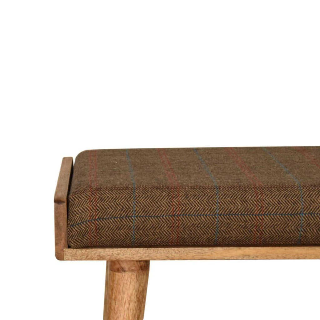 Multi Tweed Tray Style Footstool - Price Crash Furniture