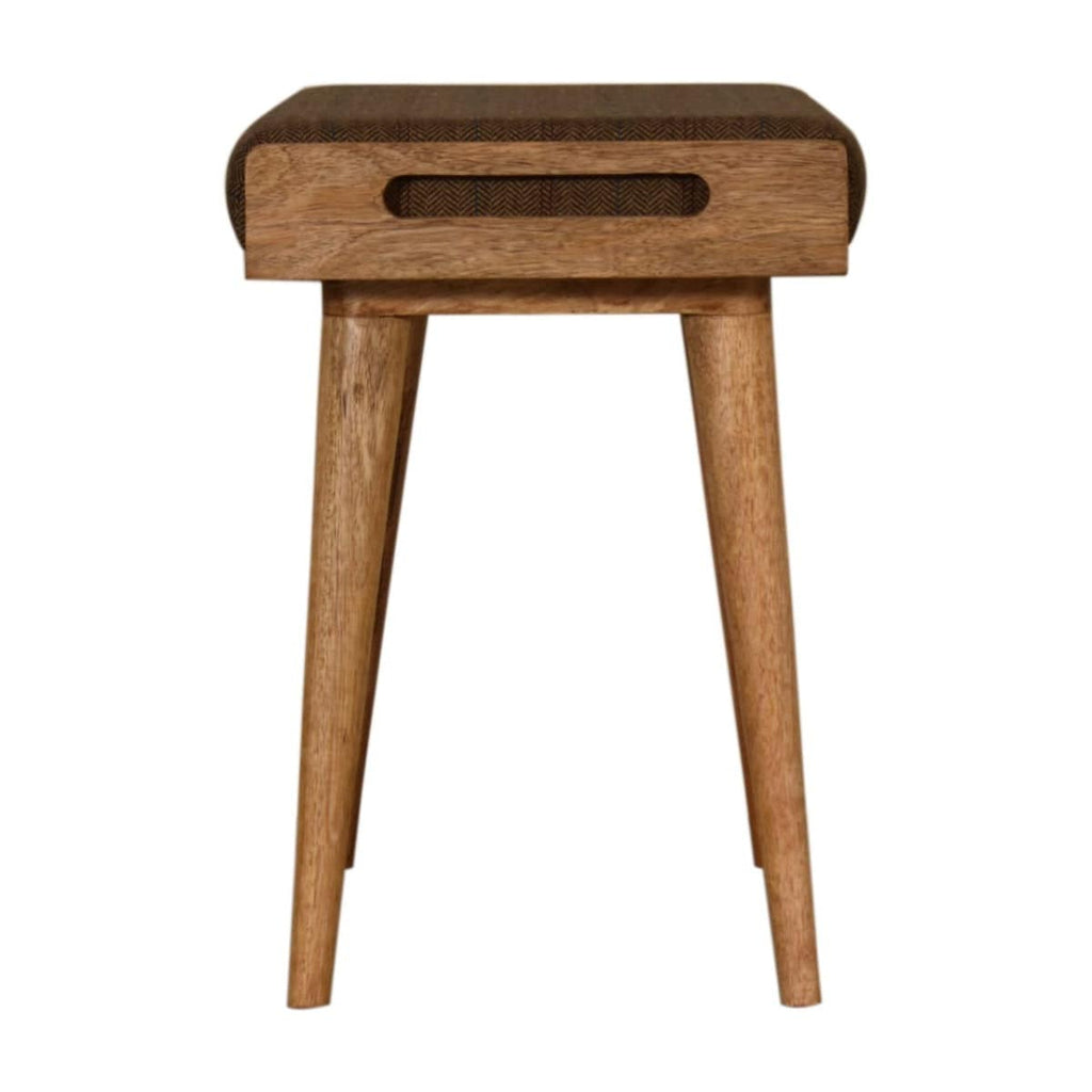 Multi Tweed Tray Style Footstool - Price Crash Furniture