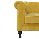 Mustard Velvet 2 Seater Chesterfield Sofa - Price Crash Furniture