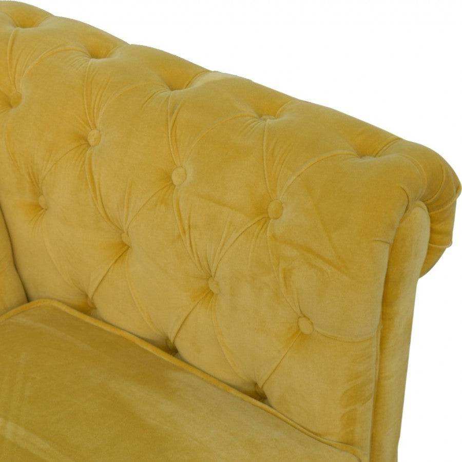 Mustard Velvet 2 Seater Chesterfield Sofa - Price Crash Furniture