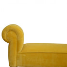 Mustard Velvet Bench With Turned Feet - Price Crash Furniture