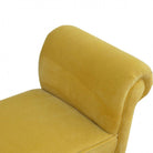 Mustard Velvet Bench With Turned Feet - Price Crash Furniture