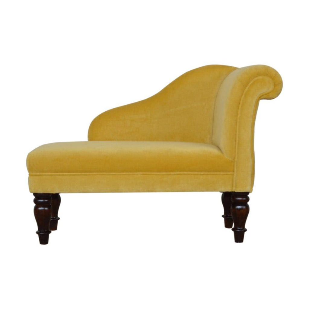 Mustard Velvet Chaise - Price Crash Furniture