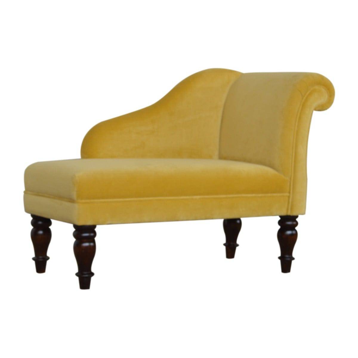 Mustard Velvet Chaise - Price Crash Furniture