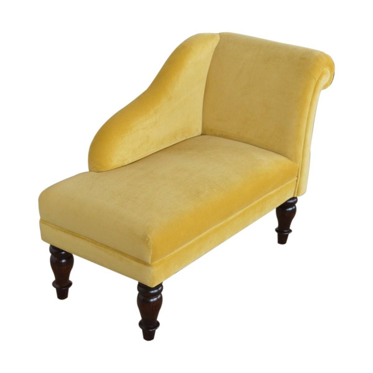 Mustard Velvet Chaise - Price Crash Furniture