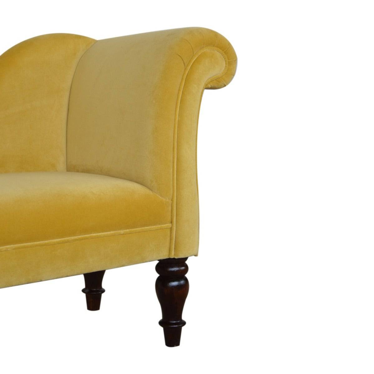 Mustard Velvet Chaise - Price Crash Furniture