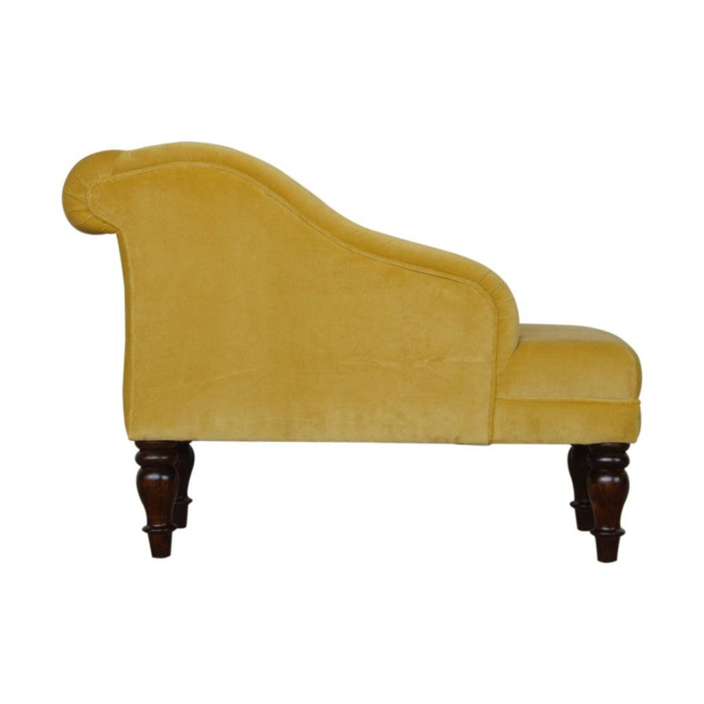 Mustard Velvet Chaise - Price Crash Furniture