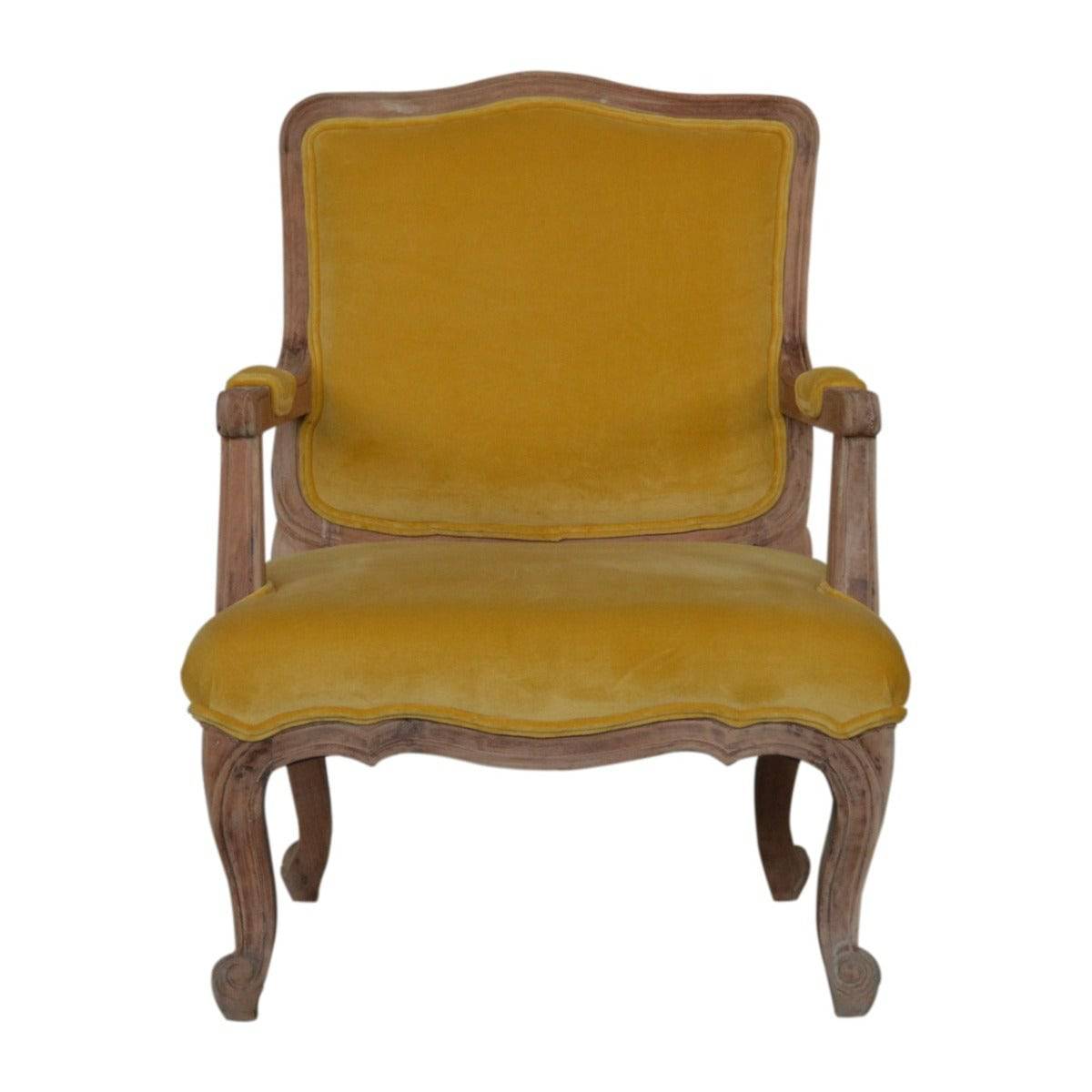 Mustard Velvet French Style Chair - Price Crash Furniture