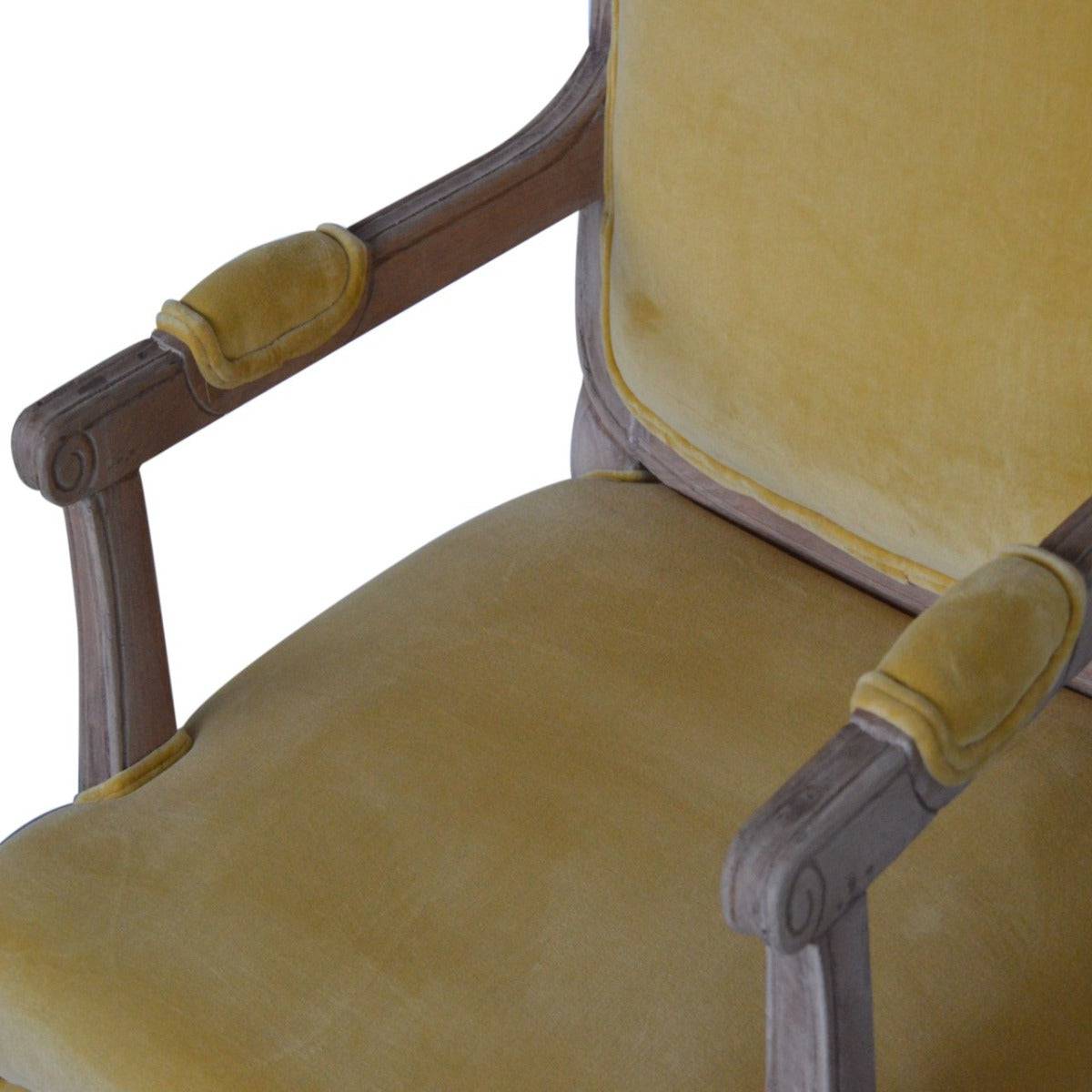 Mustard Velvet French Style Chair - Price Crash Furniture