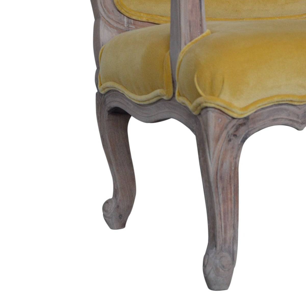 Mustard Velvet French Style Chair - Price Crash Furniture