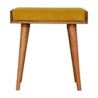 Mustard Velvet Tray Style Footstool - Price Crash Furniture