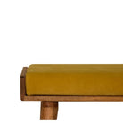 Mustard Velvet Tray Style Footstool - Price Crash Furniture