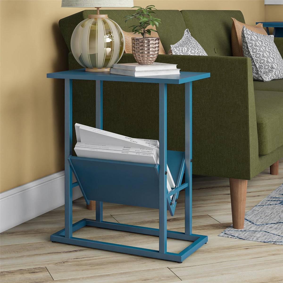 Novogratz Regal End Table in Bright Blue Finish - Price Crash Furniture