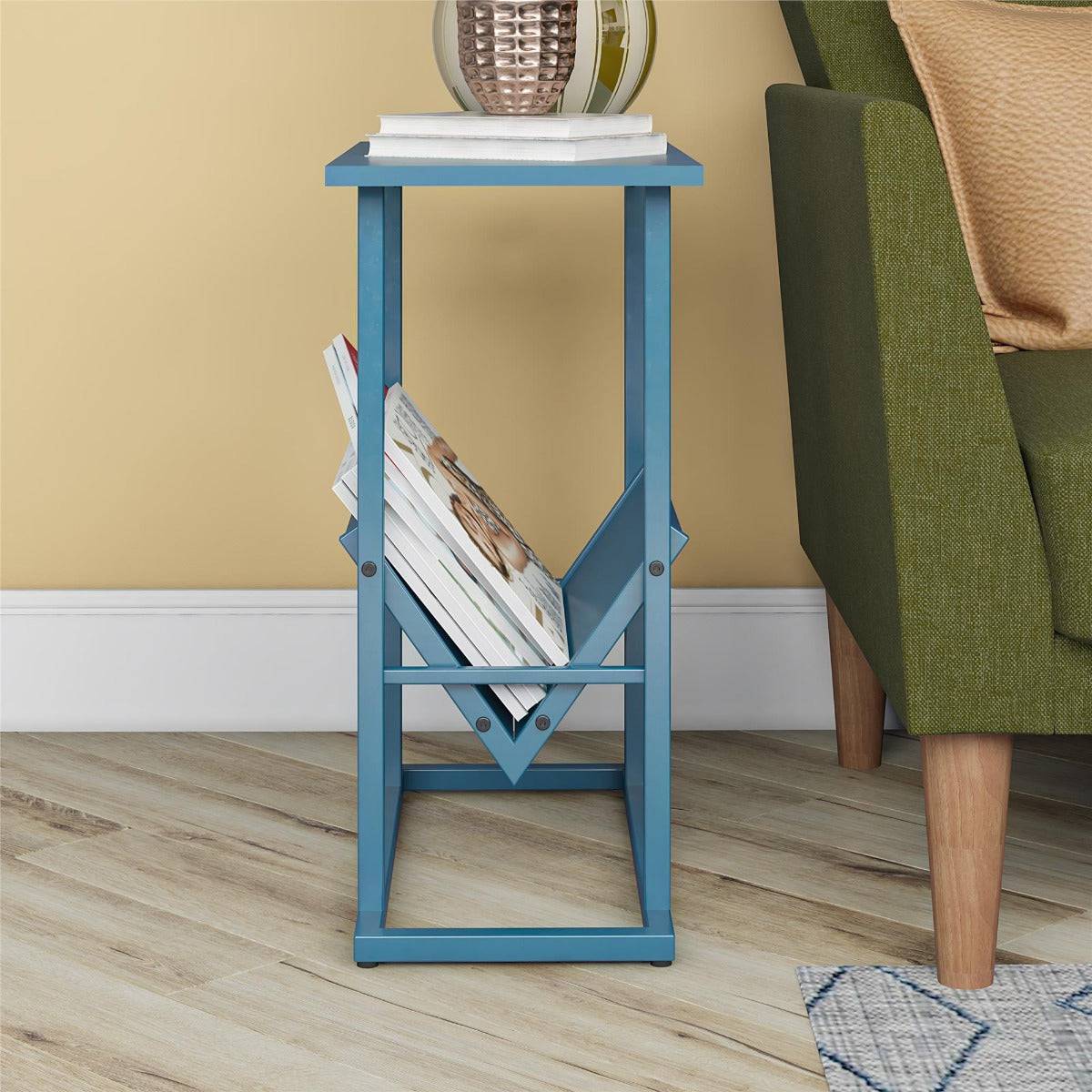 Novogratz Regal End Table in Bright Blue Finish - Price Crash Furniture