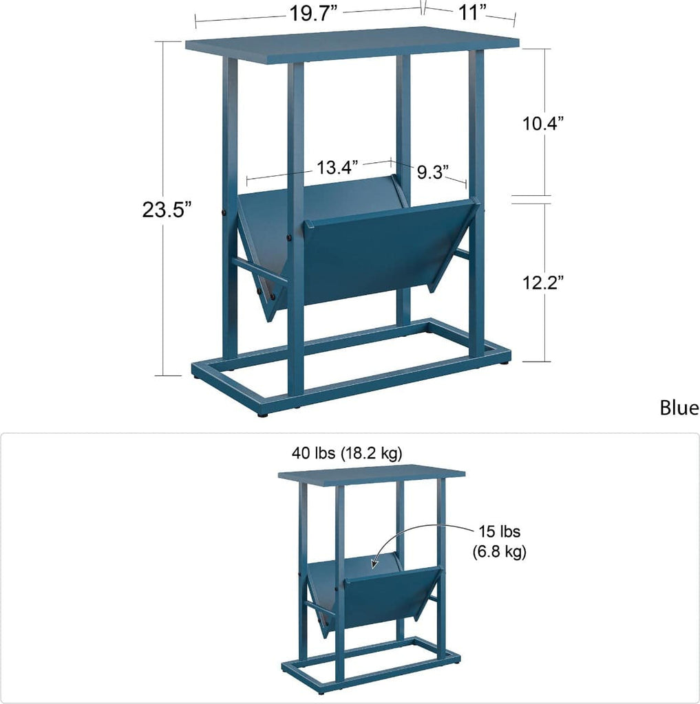 Novogratz Regal End Table in Bright Blue Finish - Price Crash Furniture