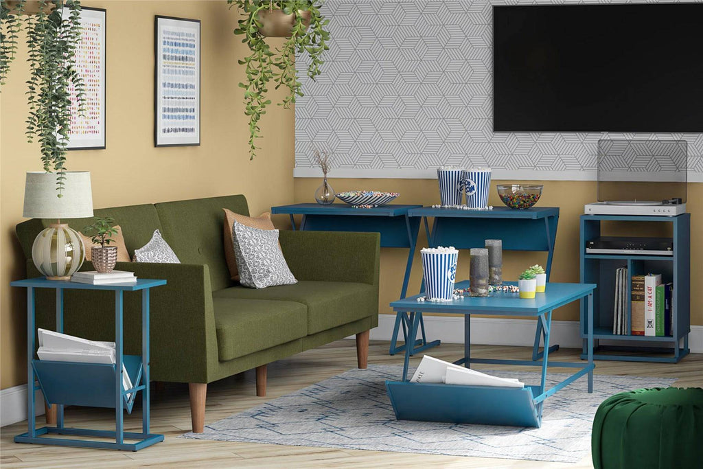 Novogratz Regal End Table in Bright Blue Finish - Price Crash Furniture