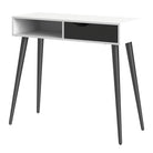 Oslo Console Table 1 Drawer 1 Shelf in White and Black Matt - Price Crash Furniture