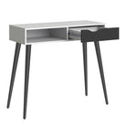 Oslo Console Table 1 Drawer 1 Shelf in White and Black Matt - Price Crash Furniture