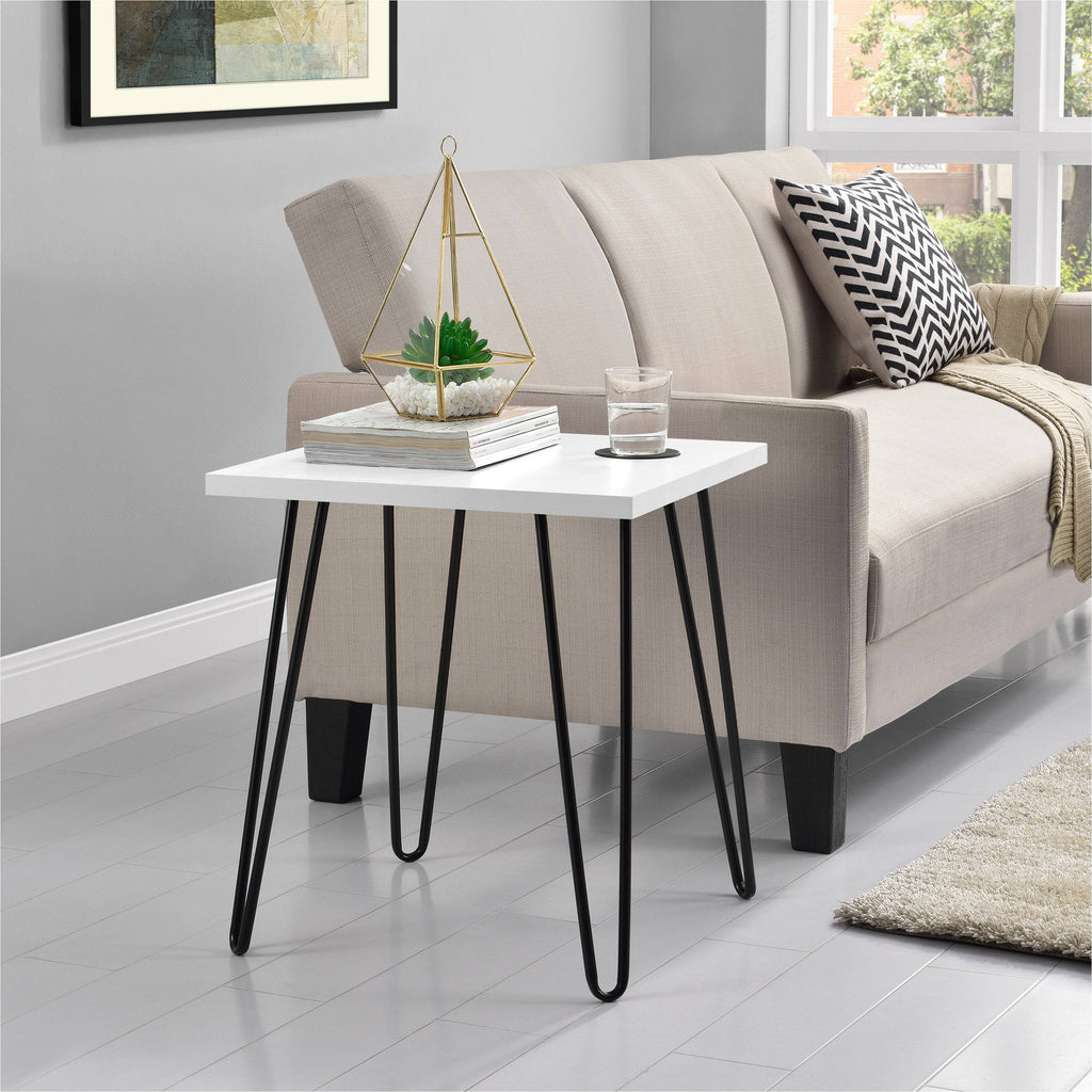 Owen Retro End Table - White - Price Crash Furniture