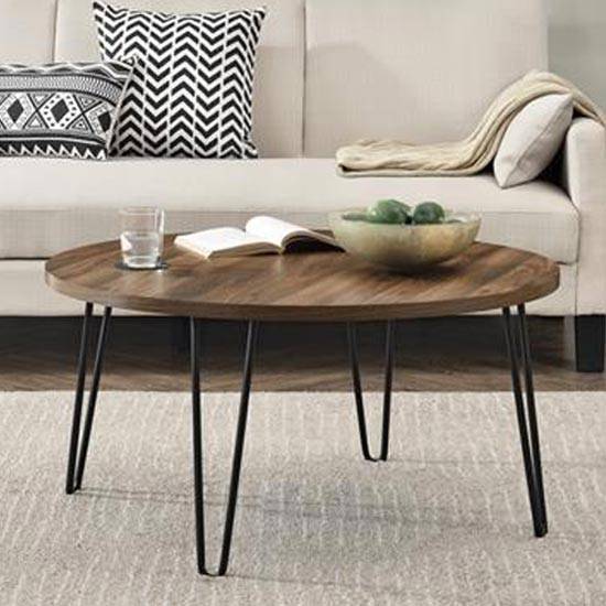 Owen Round Retro Coffee Table In Walnut by Dorel - Price Crash Furniture