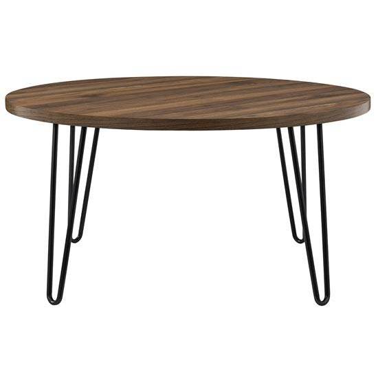 Owen Round Retro Coffee Table In Walnut by Dorel - Price Crash Furniture