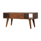 Patchwork Pattern Coffee Table in Chestnut-effect Mango Wood - Price Crash Furniture