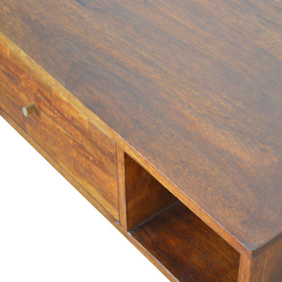 Patchwork Pattern Coffee Table in Chestnut-effect Mango Wood - Price Crash Furniture