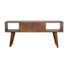 Patchwork Pattern Coffee Table in Chestnut-effect Mango Wood - Price Crash Furniture