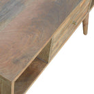 Patchwork Pattern Coffee Table in Oak-effect Mango Wood - Price Crash Furniture