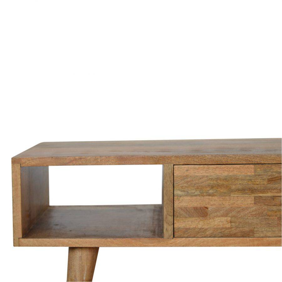 Patchwork Pattern Coffee Table in Oak-effect Mango Wood - Price Crash Furniture