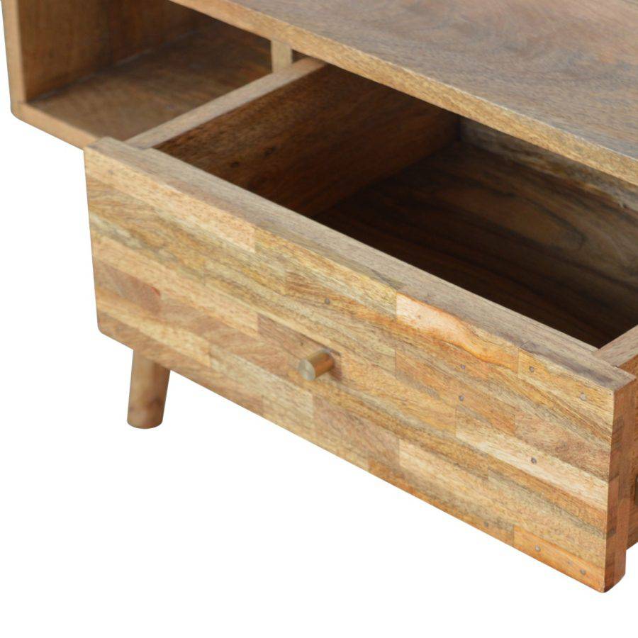 Patchwork Pattern Coffee Table in Oak-effect Mango Wood - Price Crash Furniture