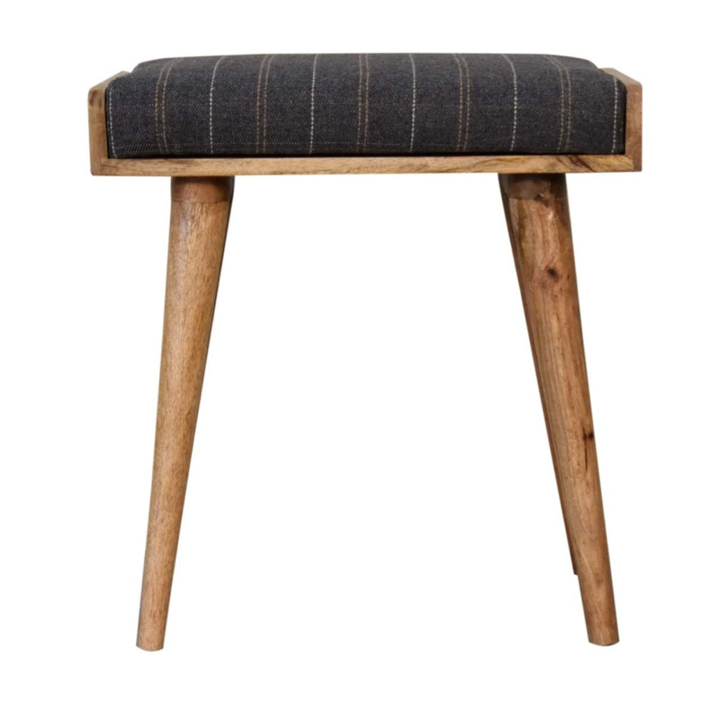 Pewter Tweed Tray Style Footstool - Price Crash Furniture