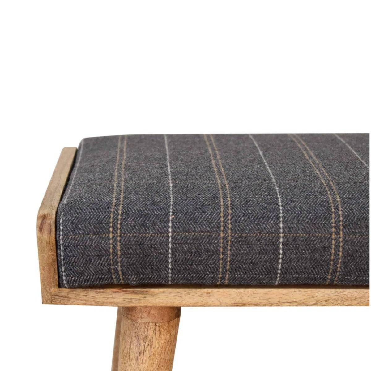 Pewter Tweed Tray Style Footstool - Price Crash Furniture