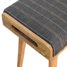 Pewter Tweed Tray Style Footstool - Price Crash Furniture