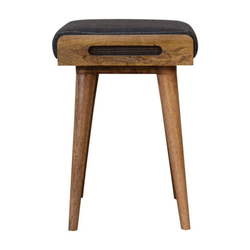 Pewter Tweed Tray Style Footstool - Price Crash Furniture