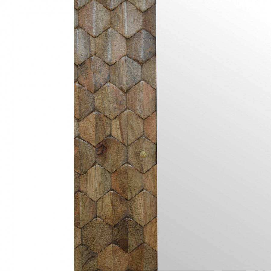 Pineapple Carved Sliding Wall Cabinet With Mirror - Price Crash Furniture