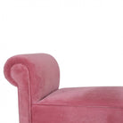 Pink Velvet Bench With Turned Feet - Price Crash Furniture