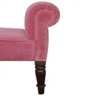 Pink Velvet Bench With Turned Feet - Price Crash Furniture