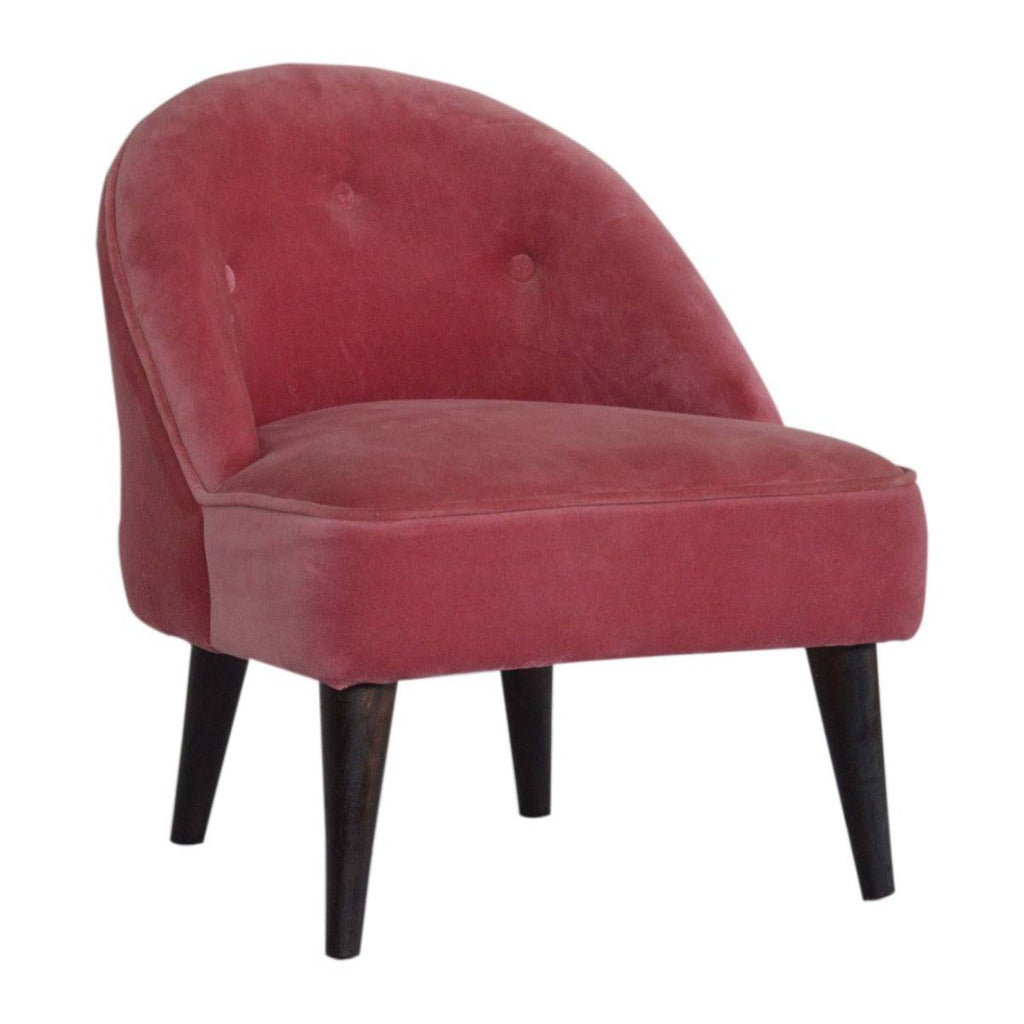 Pink Velvet Deep Button Chair - Price Crash Furniture