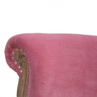 Pink Velvet Studded Accent Chair With Cabriole Legs - Price Crash Furniture