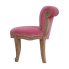 Pink Velvet Studded Accent Chair With Cabriole Legs - Price Crash Furniture