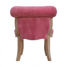 Pink Velvet Studded Accent Chair With Cabriole Legs - Price Crash Furniture