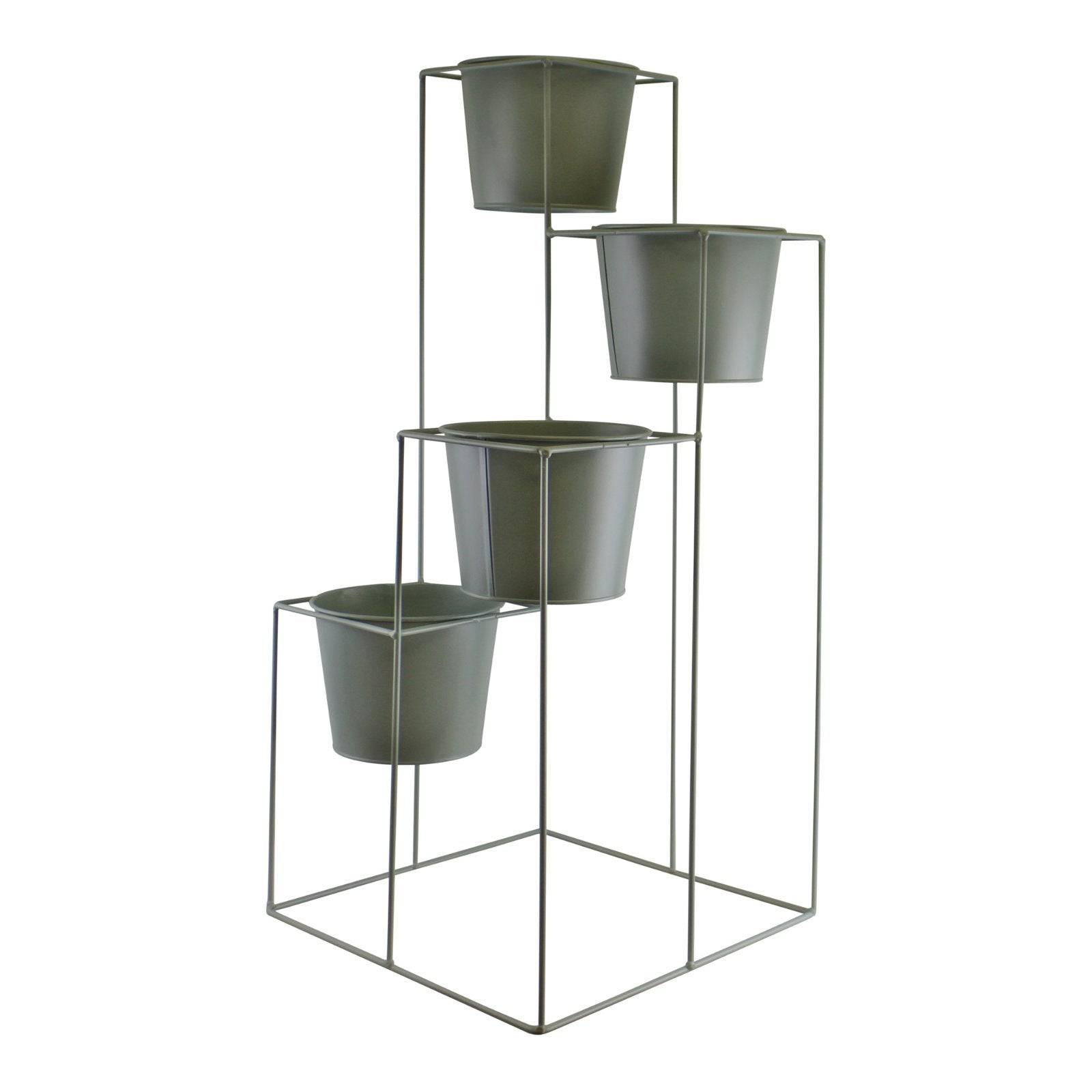 Potting Shed 4 Tier Planter Stand, Green, Indoor - Price Crash Furniture