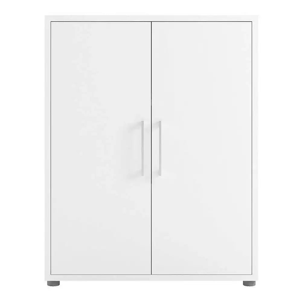 Prima Bookcase 2 Shelves with 2 Doors in White - Price Crash Furniture