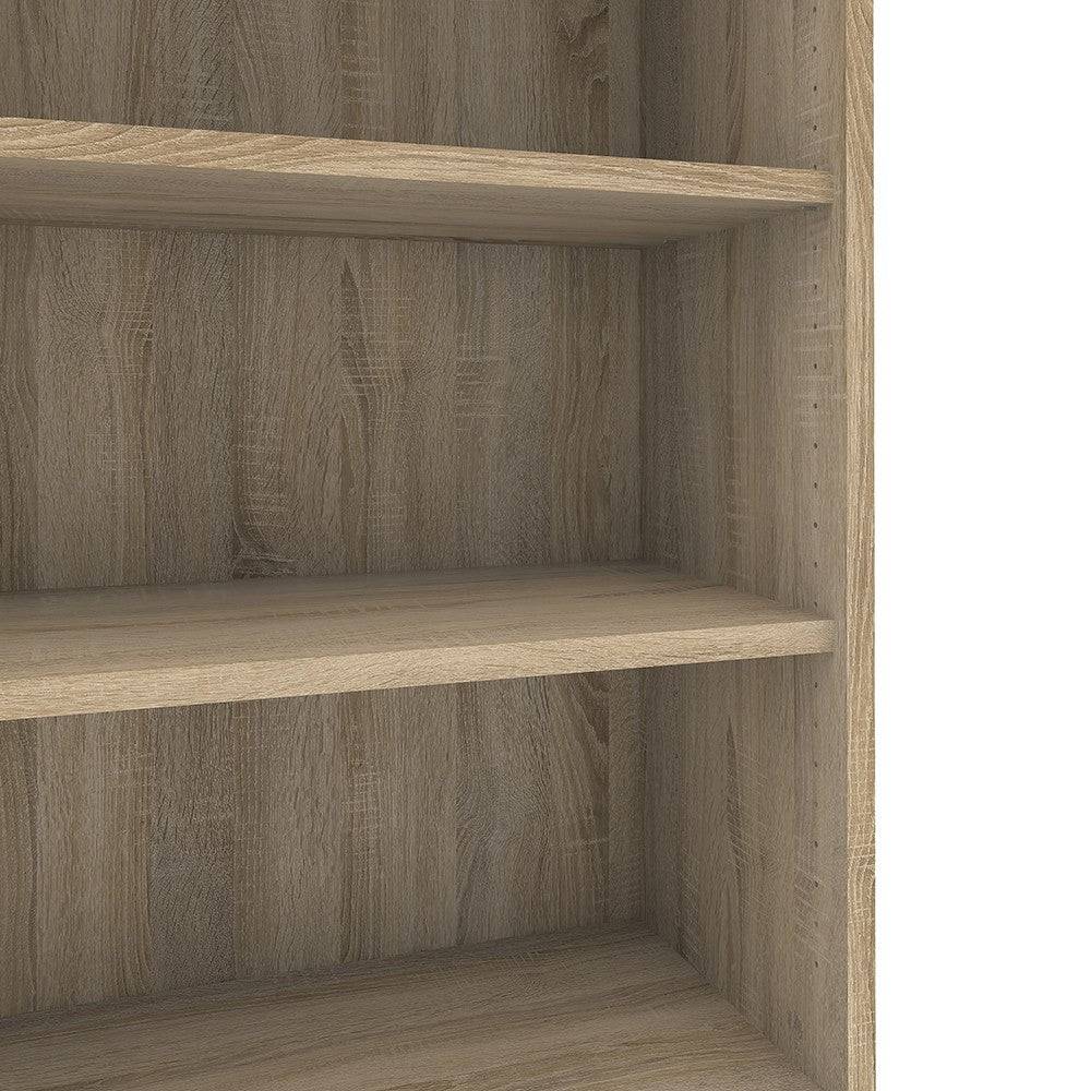 Prima Bookcase 4 Shelves with 2 Drawers and 2 Doors in Oak - Price Crash Furniture
